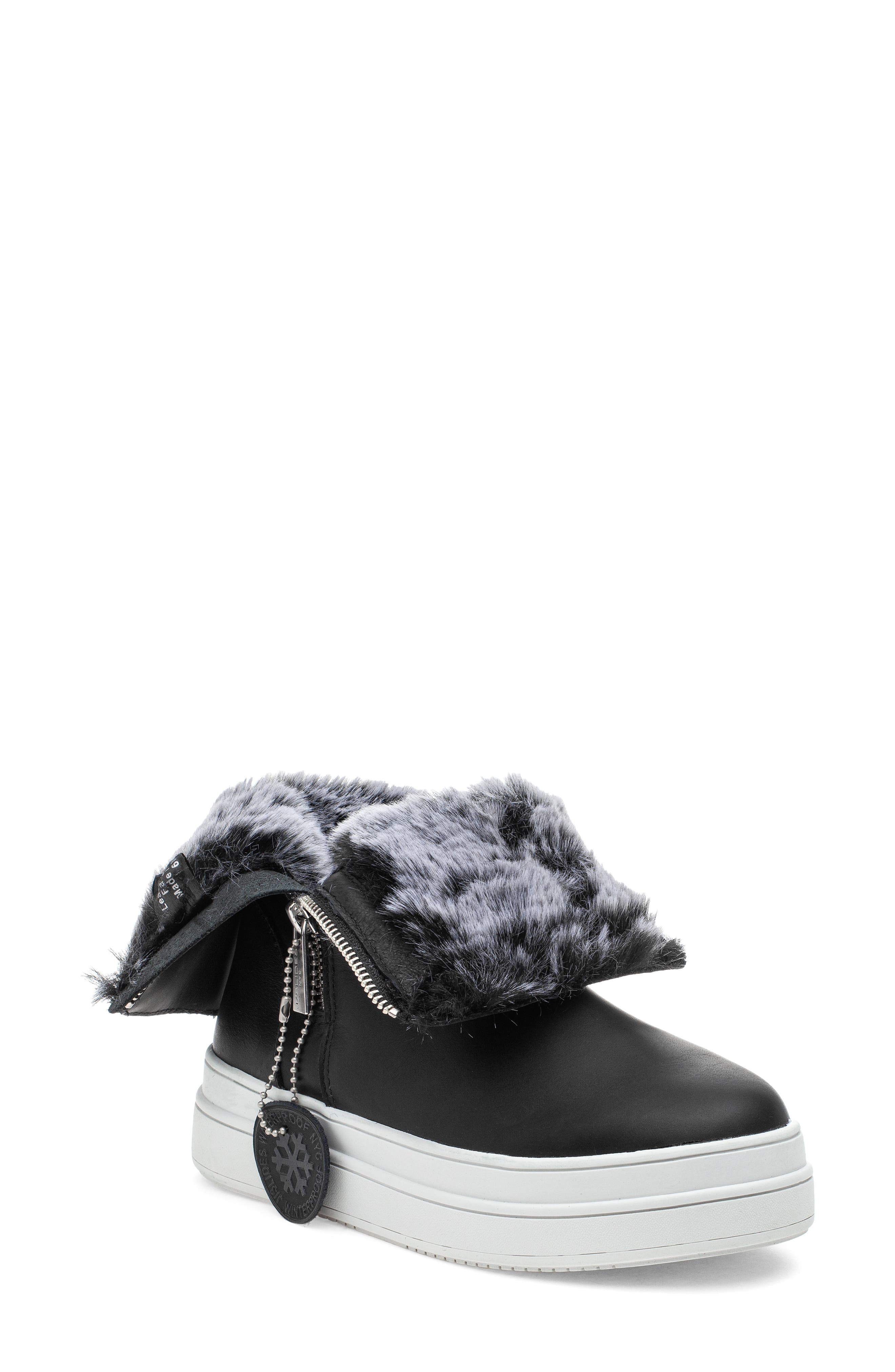 JSlides Tristan Faux Fur Platform Sneaker Bootie, Main, color, 