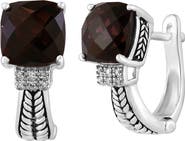 EFFY Sterling Silver Smoky Quartz & Diamond Hoop Earrings - 0.04ct.