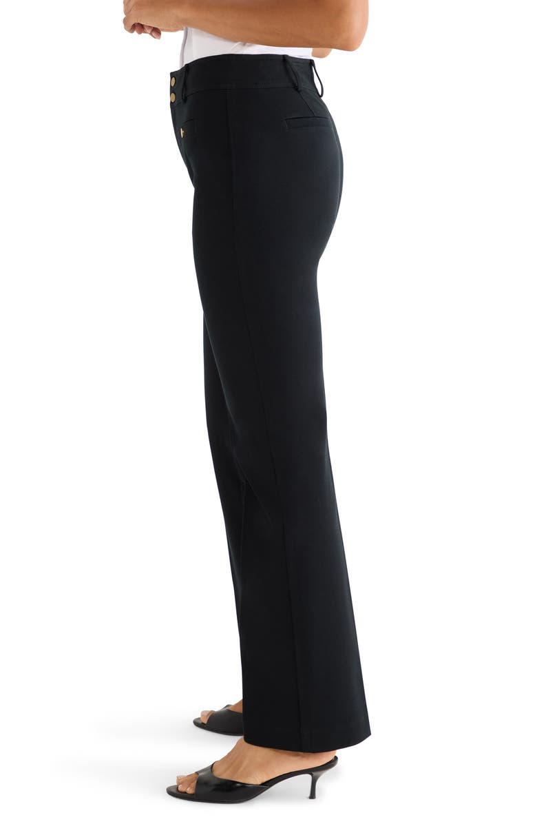 NIC+ZOE Plaza Demi Boot Stretch Cotton Blend Pants, Alternate, color, Black Onyx