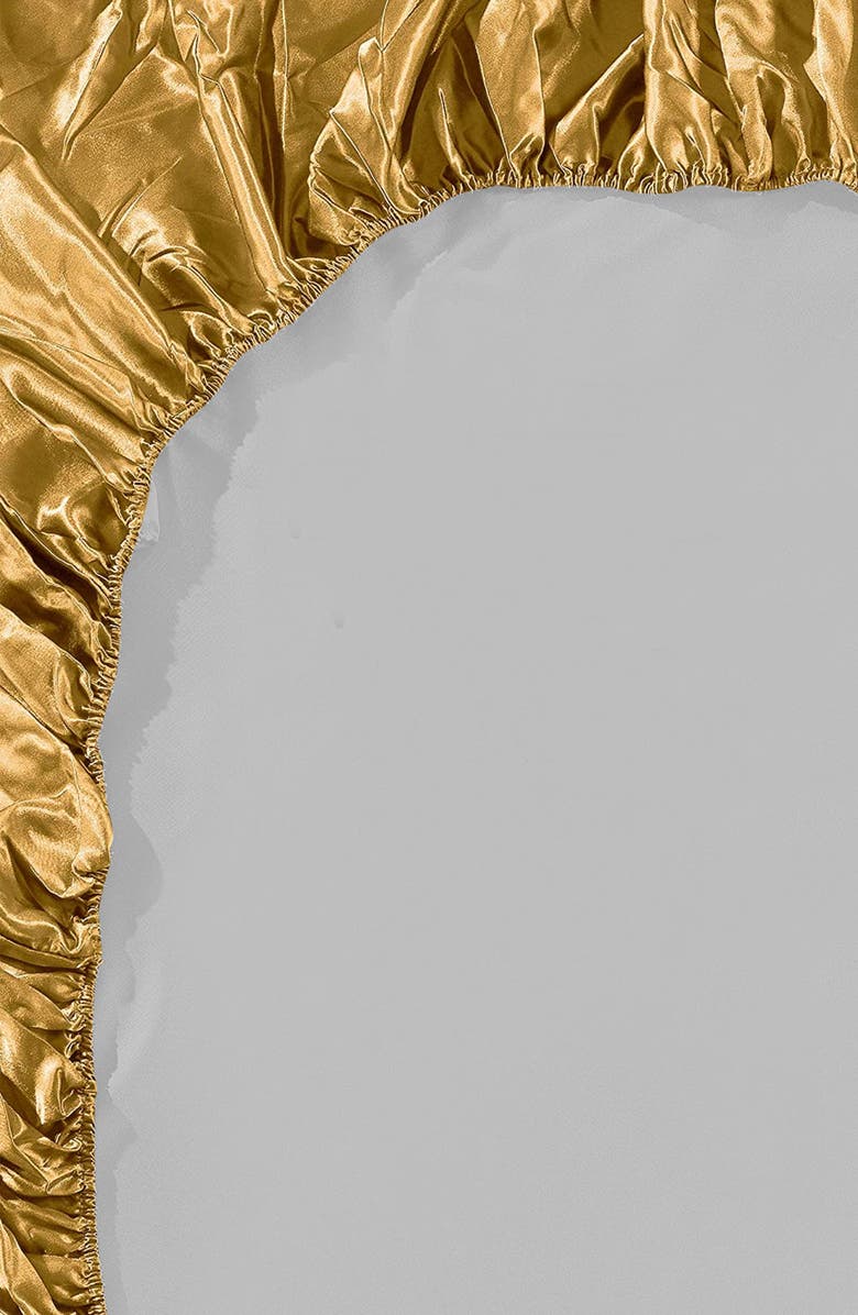 Luxury Home Satin Sheet Set, Alternate, color, Gold