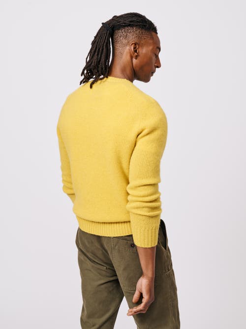 Aubin Prestwick Shetland Crew Neck Sweater In Yellow