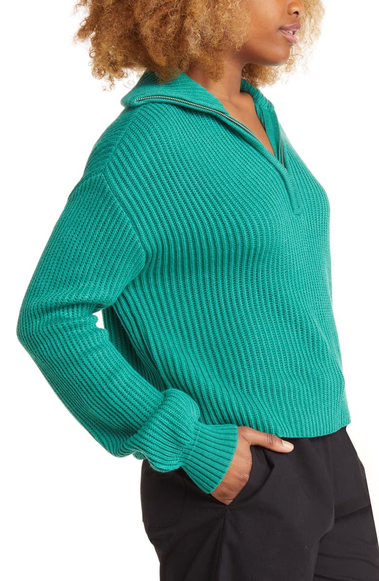BP. Quarter Zip Pullover, Alternate, color, Green Enamel