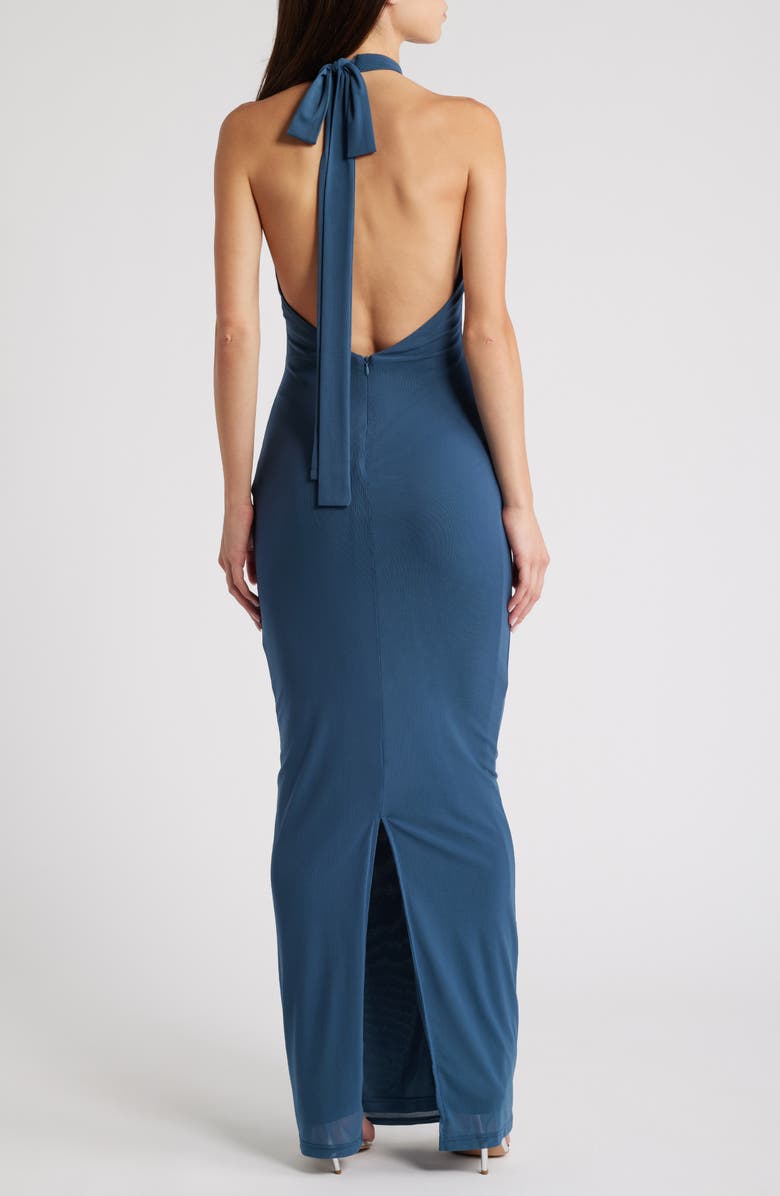 Lulus Exquisite Expression Halter Cocktail Dress, Alternate, color, 