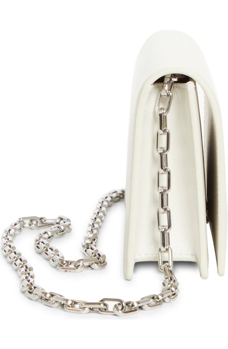 Christian Louboutin Bettina Leather Clutch, Alternate, color, White/ Silver