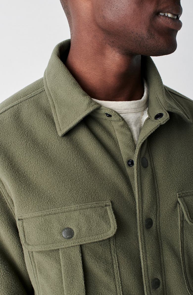 Faherty Fleece Lined Snap Shirt Jacket, Alternate, color, Olive