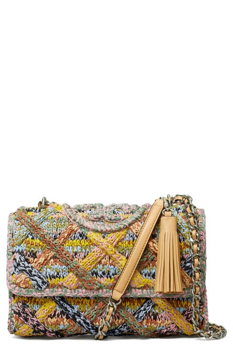 Fleming Melangé Raffia Shoulder Bag