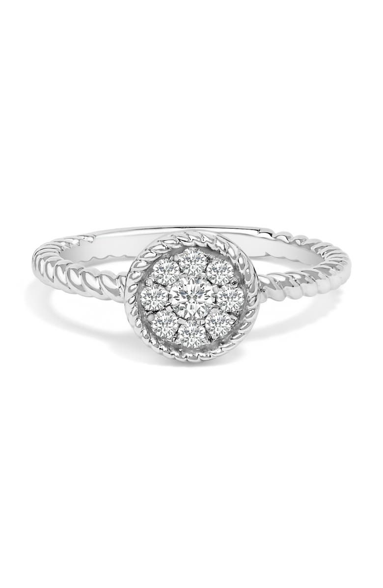 Haus of Brilliance Sterling Silver 1/4 Cttw Diamond Floral Round Braided Ring, Main, color, Silver
