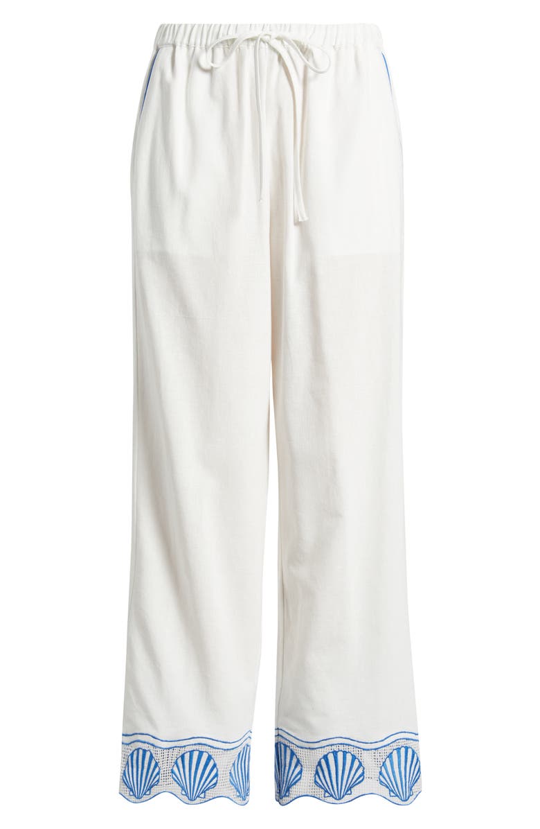 Rails Tildi Shell Embroidered Cotton & Linen Pants, Alternate, color, White
