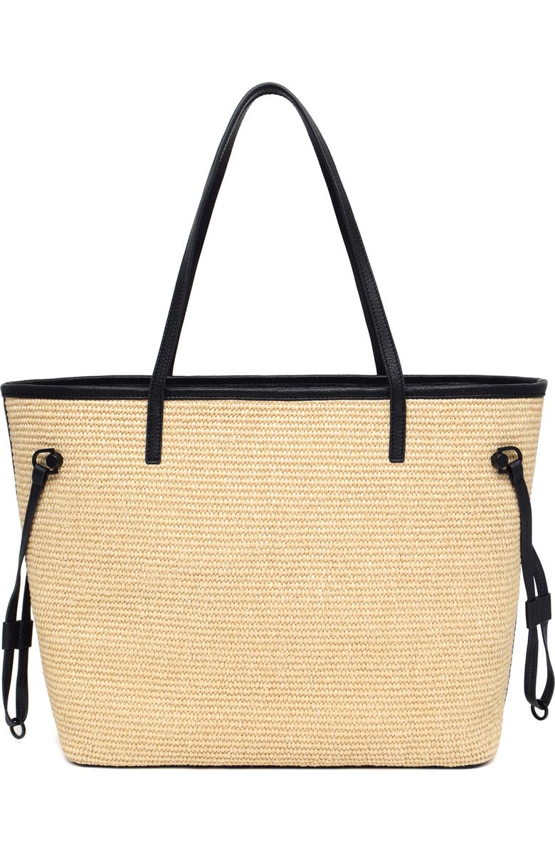 Thacker Kiera Woven Straw Tote, Main, color, Natural / Black