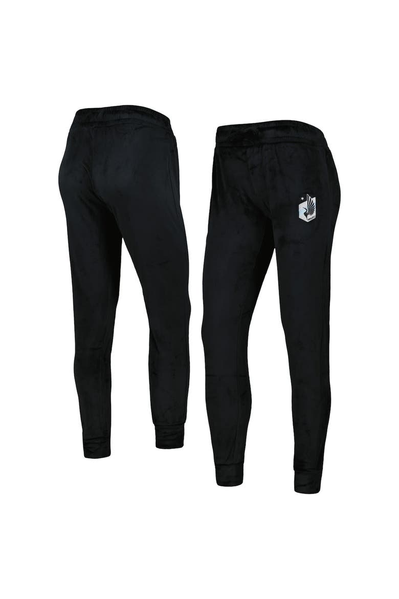 Women's Concepts Sport Black Minnesota United FC Intermission Velour Cuffed Pants, Main, color, Black