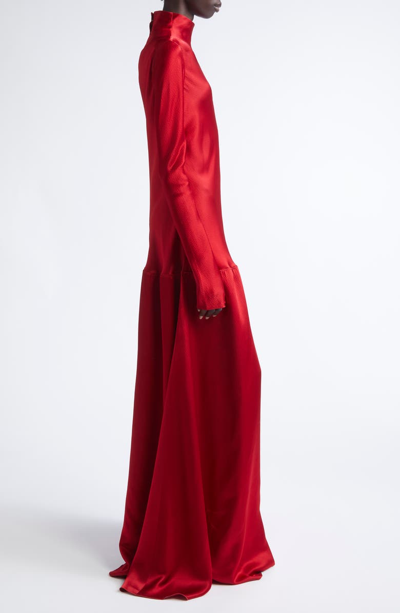 FFORME Mila Bias Cut Long Sleeve Gown, Alternate, color, Bright Red