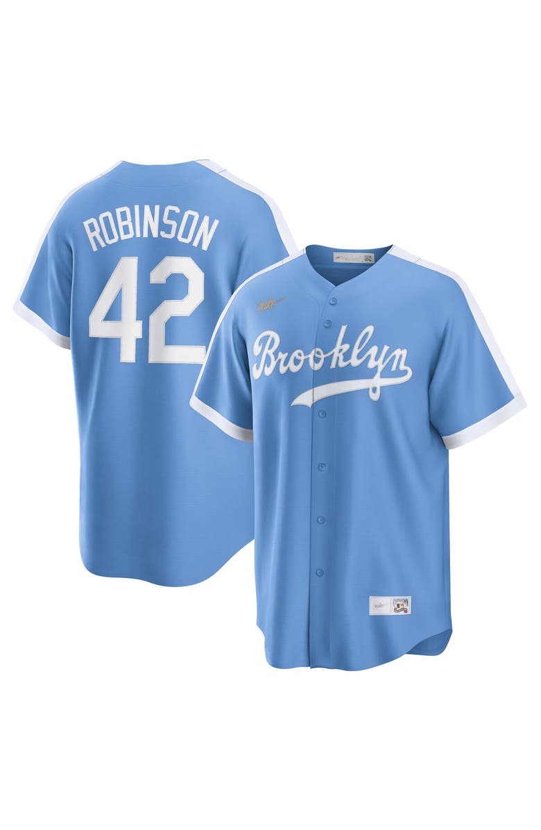 Nike Men's Nike Jackie Robinson Light Blue Brooklyn Dodgers Alternate Cooperstown Collection Player Jersey, Alternate, color, 