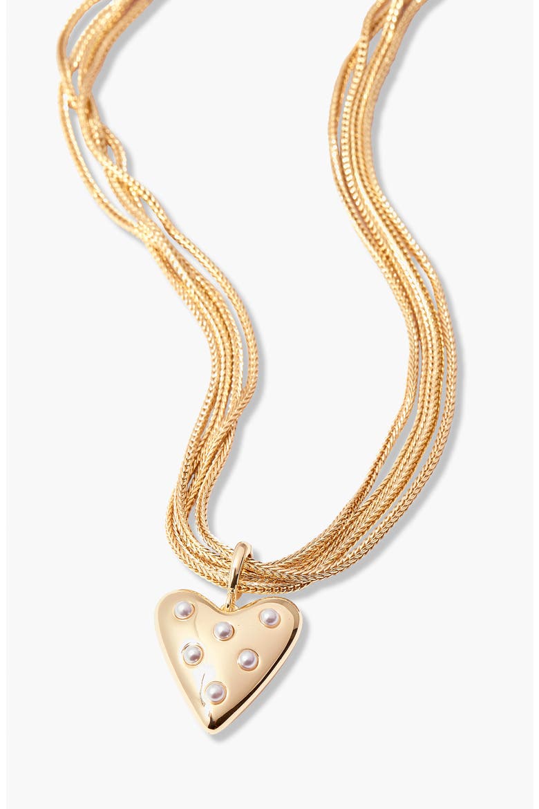 Bianca Faux Pearl Heart Pendant Necklace, Alternate, color, GOLD