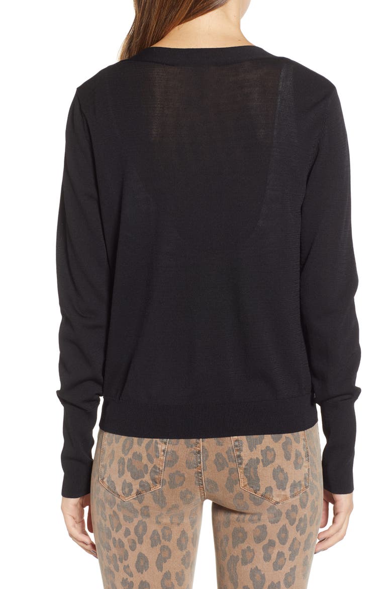 Slim Cardigan, Alternate, color, BLACK
