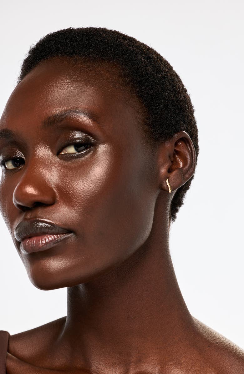 Ana Luisa Solid Yellow Gold - Diamond Flame Studs, Alternate, color, Gold