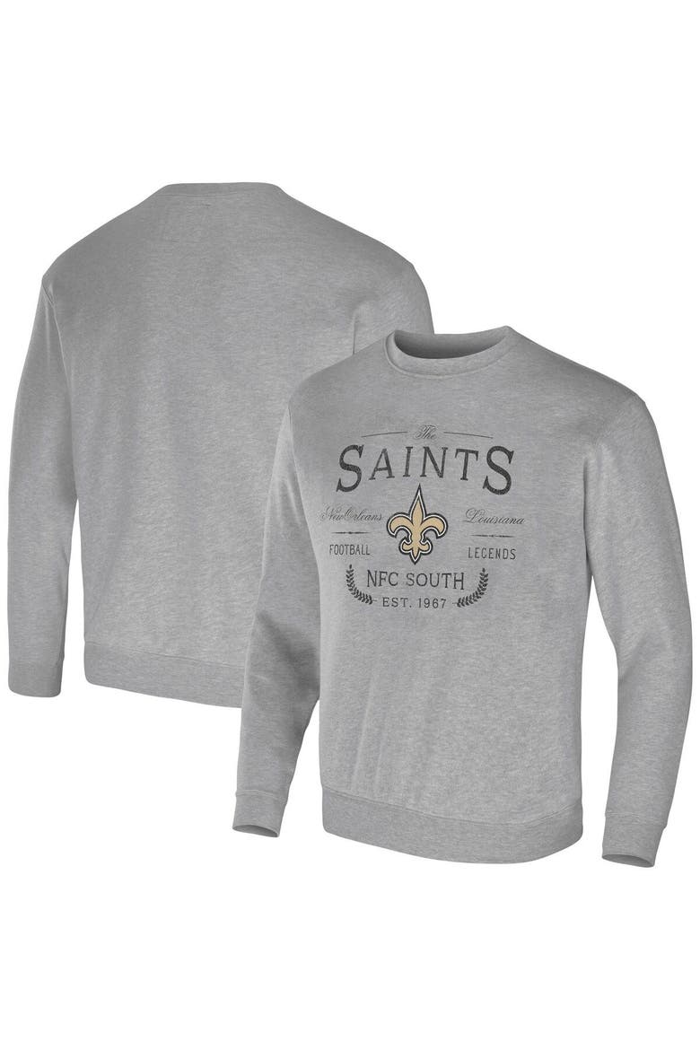 Men's NFL x Darius Rucker Collection by Fanatics Heather Gray New Orleans Saints Pullover Sweatshirt, Main, color, Heather Gray