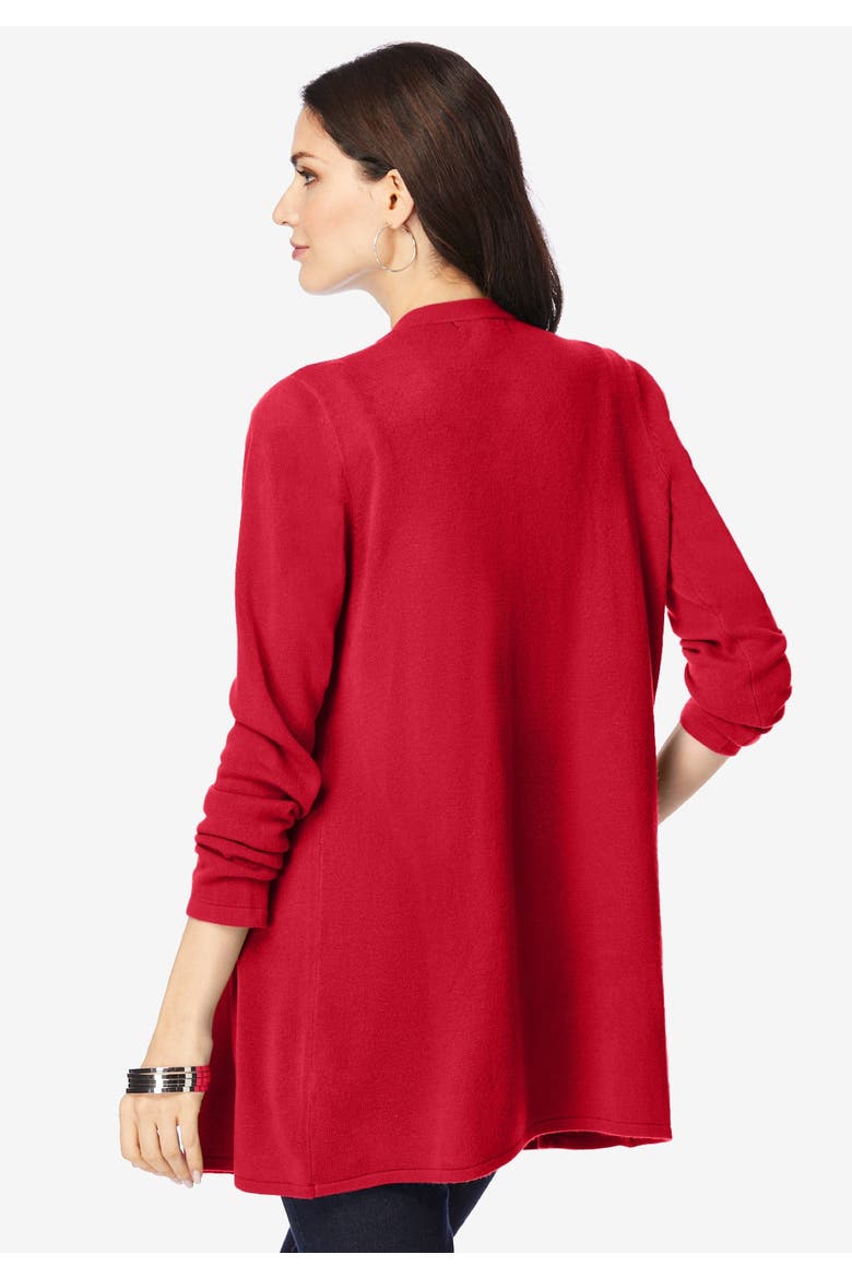 Plus Size Lightweight Handkerchief Hem Cardigan Sweater, Alternate, color, DARK BERRY