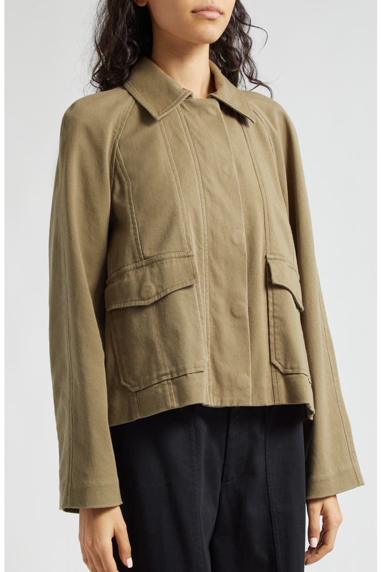Raglan Sleeve Cotton Blend Work Jacket, Alternate, color, OIL GREEN