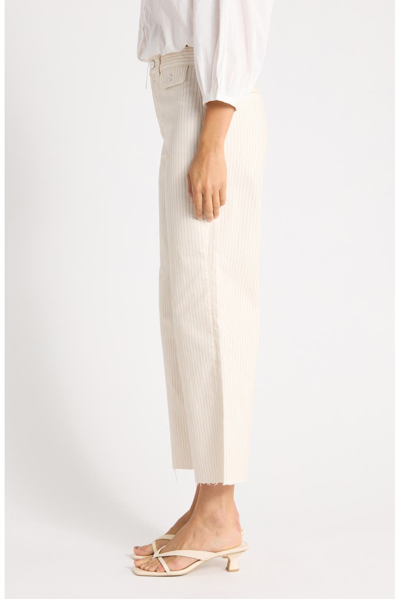 Anessa Button Pocket Raw Hem High Waist Wide Leg Jeans, Alternate, color, TONAL STRIPE