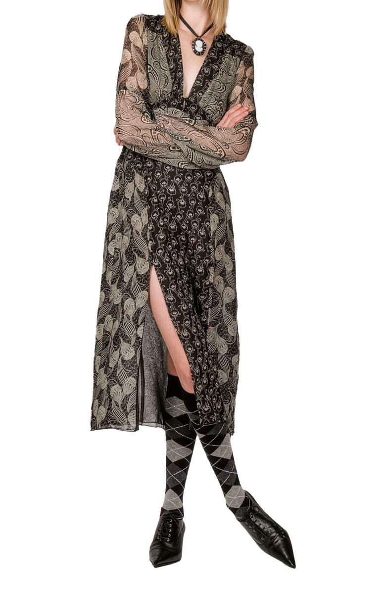 Anna Sui Beardsley Combo Dress, Alternate, color, 