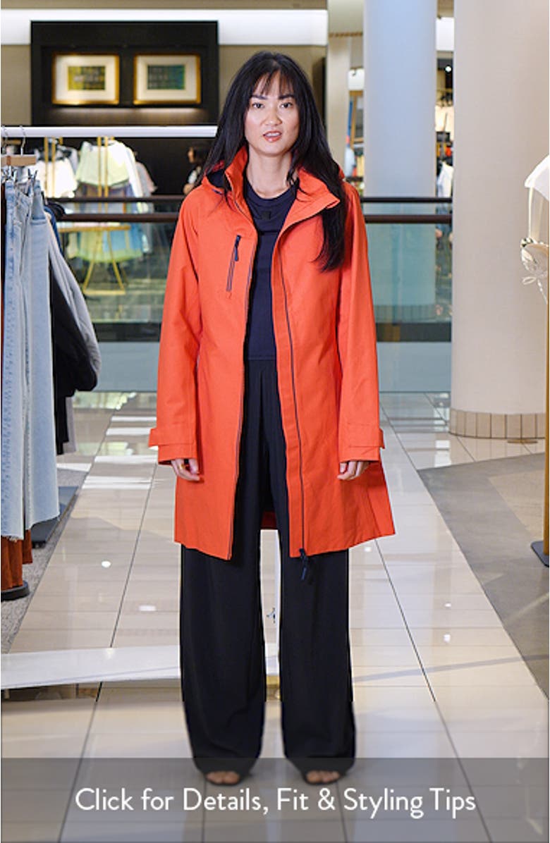 Coverack Waterproof Organic Cotton Blend Raincoat with Removable Hood (, sales video thumbnail