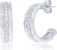 SIMONA Cubic Zirconia Molten Hoop Earrings
