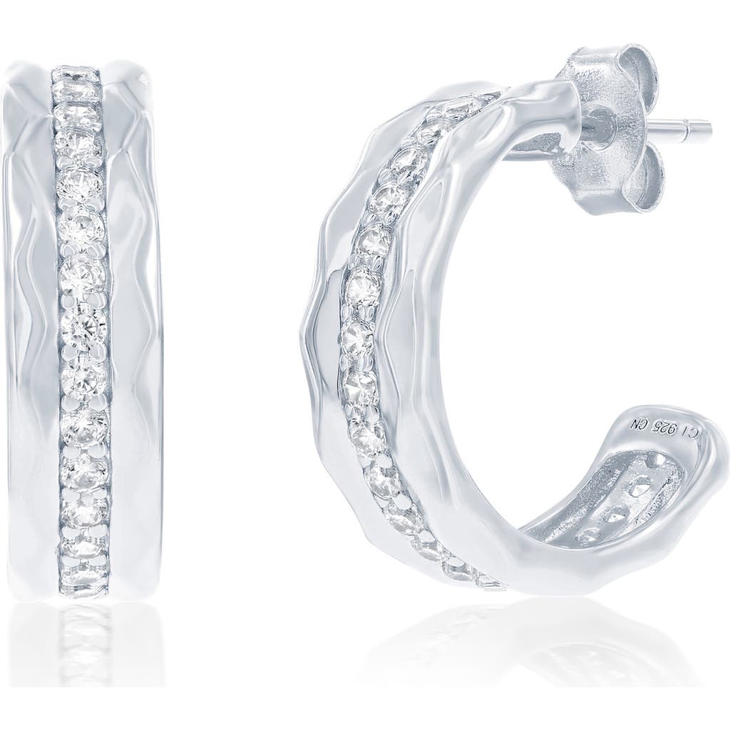 Shop Simona Cubic Zirconia Molten Hoop Earrings