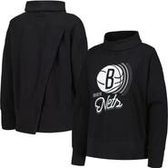 LEVELWEAR Women's Levelwear Black Brooklyn Nets Sunset Pullover Sweatshirt