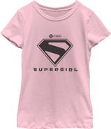 Supergirl Girls' Official Shield Black Logo Graphic Short Sleeve T-Shirt