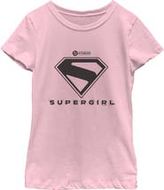 Supergirl Girls' Official Shield Black Logo Graphic Short Sleeve T-Shirt