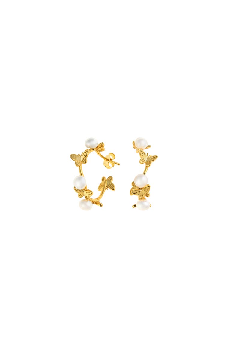 Arte Nova Jewellery Butterfly Earrings, Main, color, Silver Gold Plated