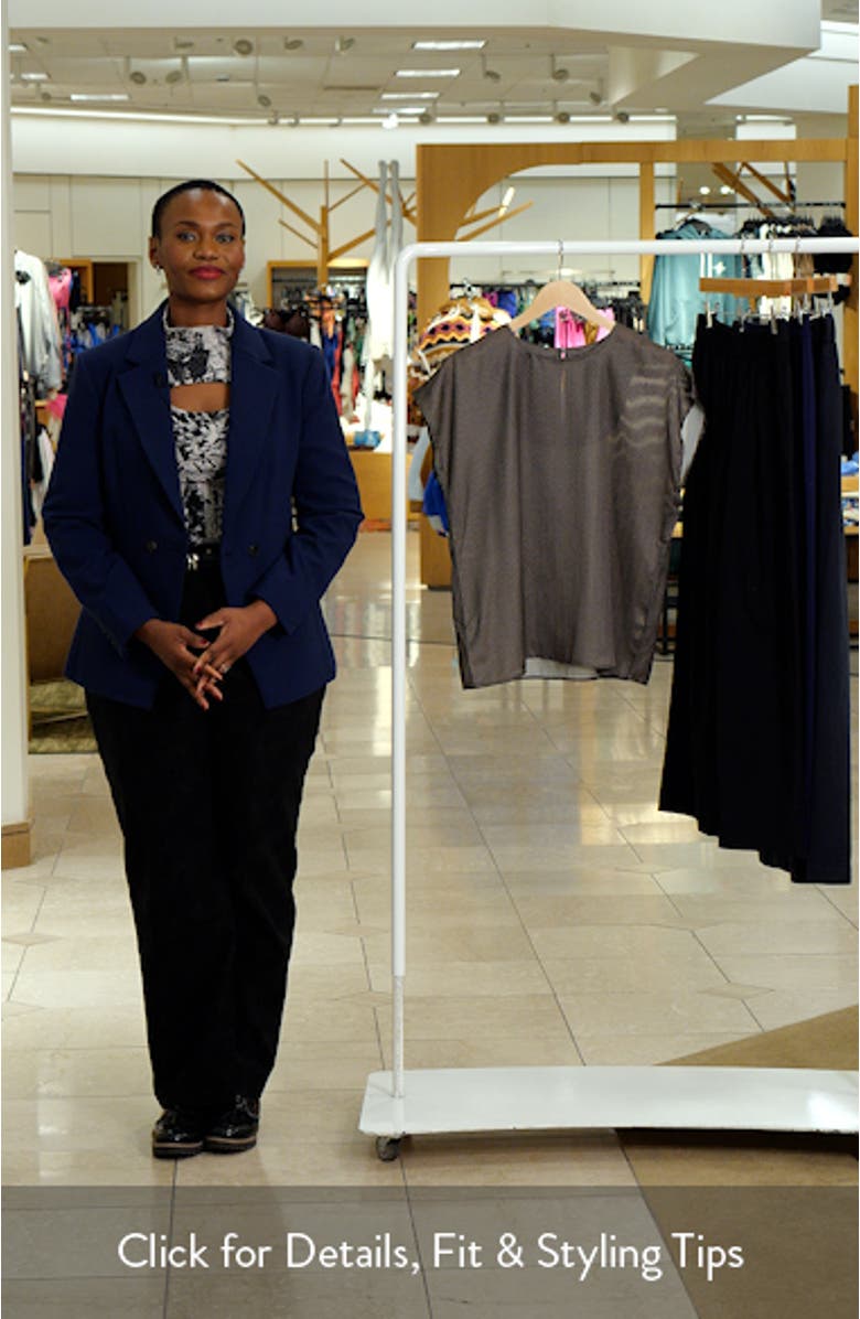 Herringbone Print Cap Sleeve Shell, sales video thumbnail