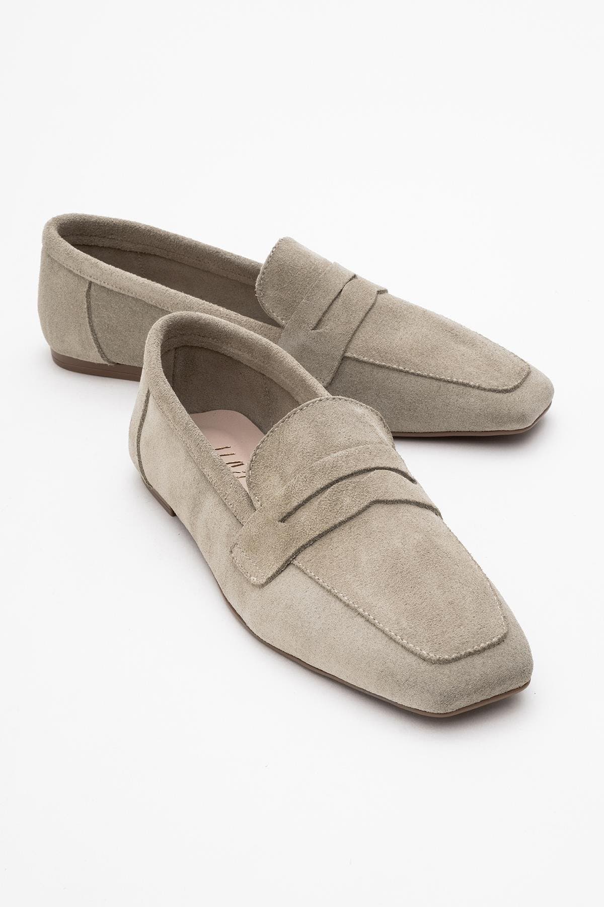  Light Beige Suede Leather