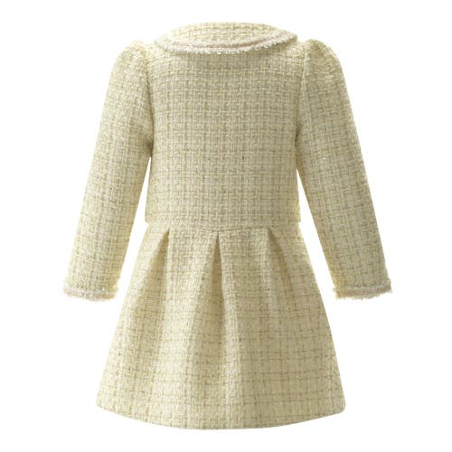 Rachel Riley Tweed Dress In Beige