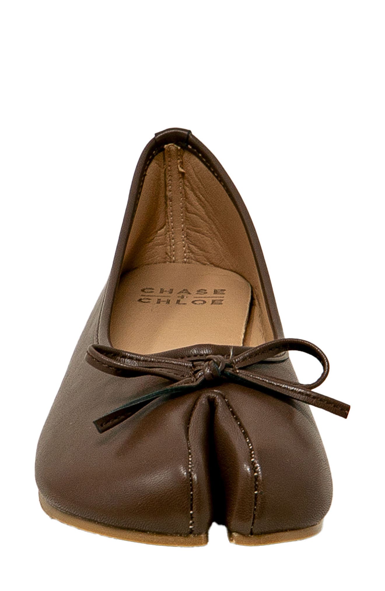 Saphira Split Toe Ballet Flat, Alternate, color, BROWN