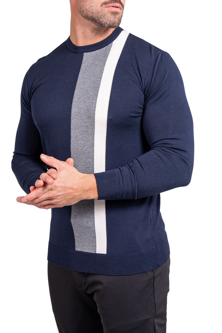 Knitted Passion Colorblock Sweater, Alternate, color, BLUE