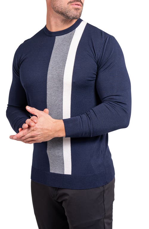 Maceoo Knitted Passion Colorblock Sweater In Blue