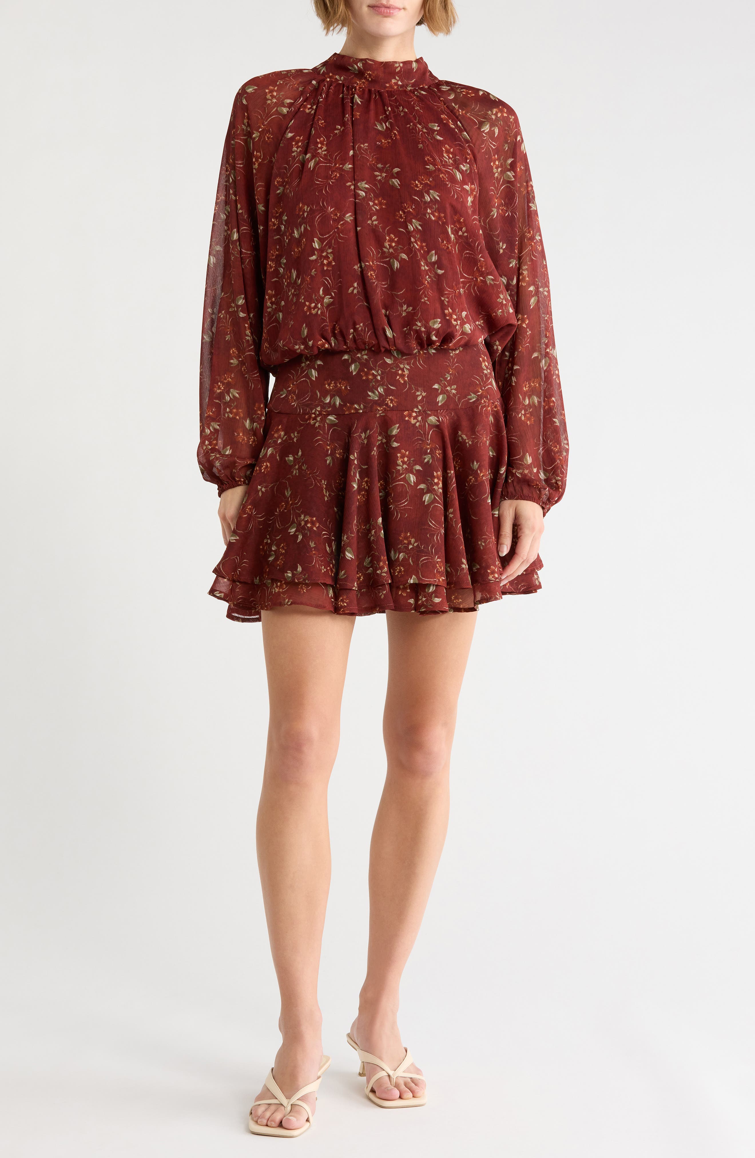 Mock Neck Long Sleeve Minidress