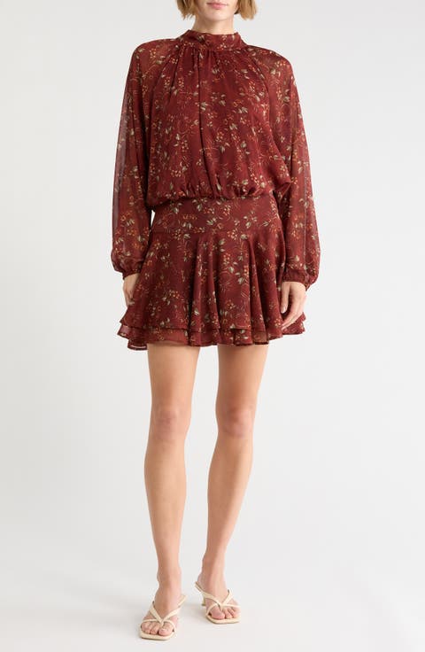 Mock Neck Long Sleeve Minidress