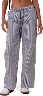 【BAON】Myai String Wide Stripe Pants EDIKTED Seaside Stripe Wide Leg Drawstring Pants | Nordstrom