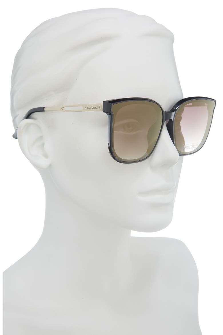 Square Tip Sunglasses, Alternate, color, BLACK