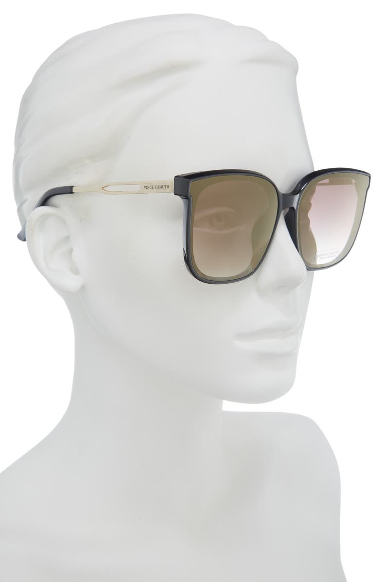 Vince Camuto Square Tip Sunglasses, Alternate, color, Black