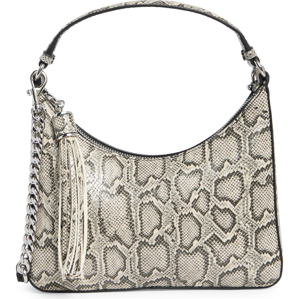 REBECCA MINKOFF REBECCA MINKOFF SNAKESKIN PRINT LEATHER MINI HOBO BAG