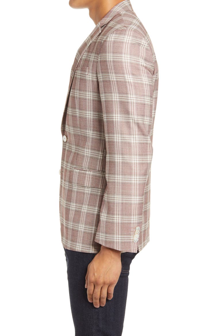 Hartlay Plaid Wool Sport Coat, Alternate, color, NATURAL