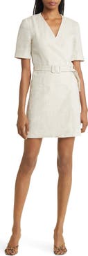 & Other Stories Belted V-Neck Linen Minidress
