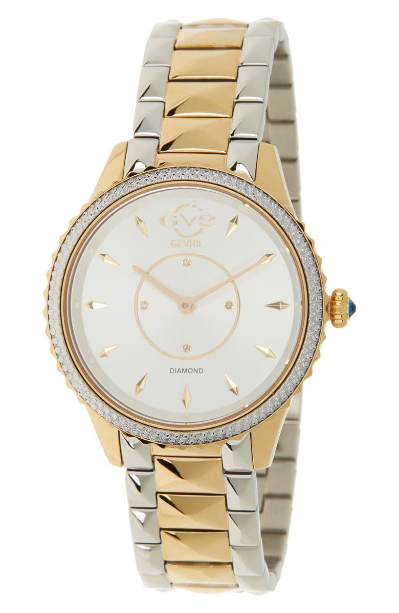 GV2 Women's Siena Silver Dial Stainless Steel Watch, 38mm - 0.0044 ctw, Main, color,