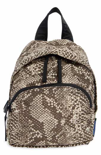 Mini Faux Snakeskin Nylon Backpack