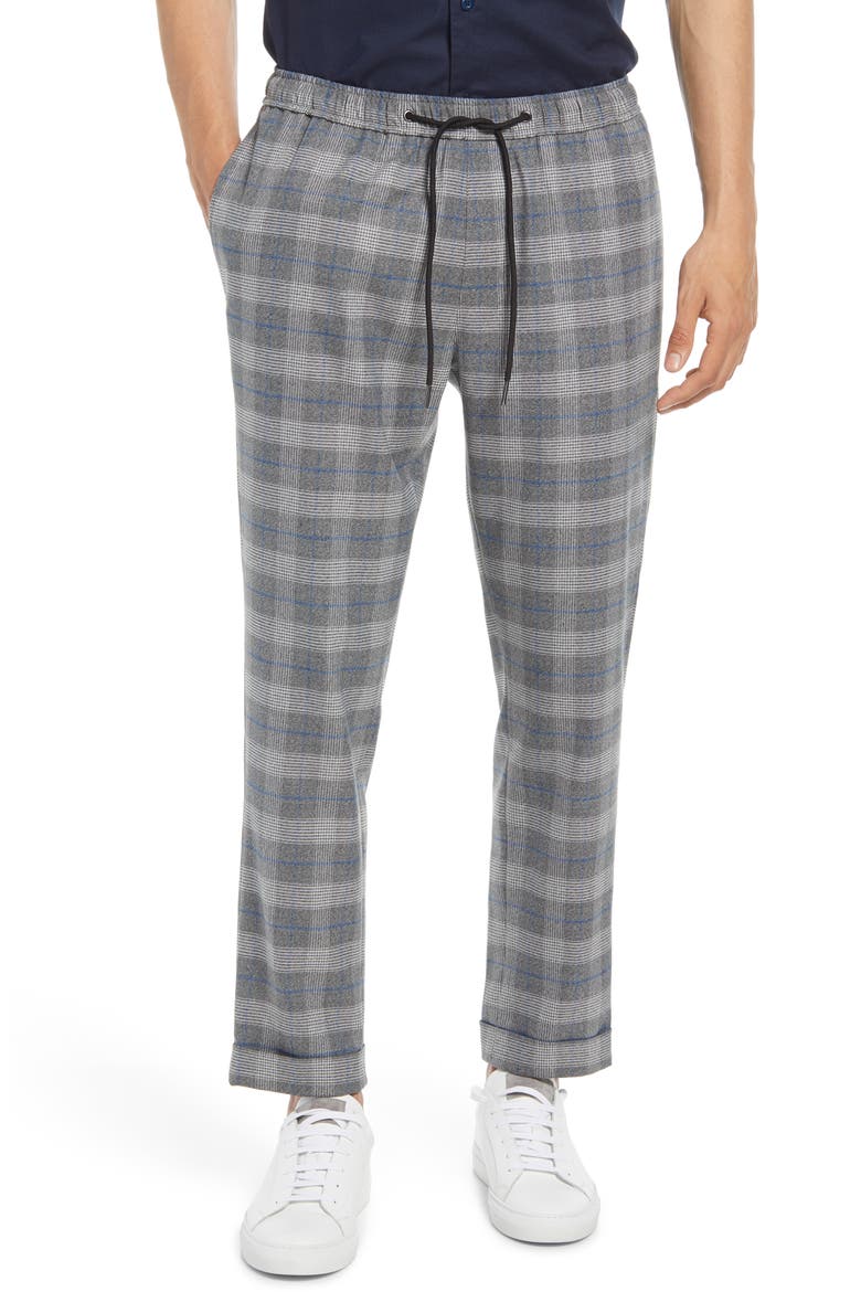 Men's E-Waist Plaid Stretch Pants, Main, color, BLUE POP PLAID