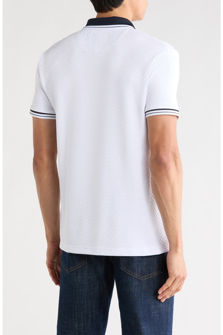 Textured Square Polo, Alternate, color, WHITE