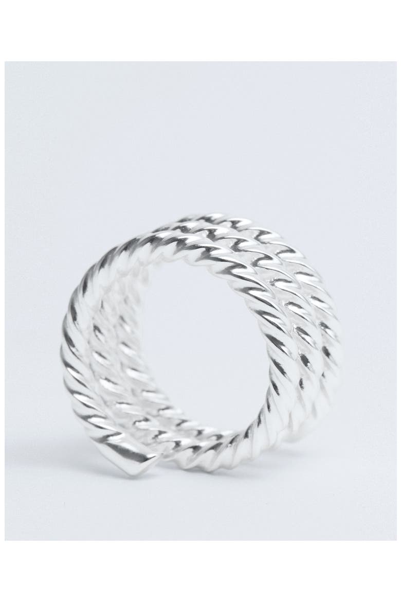 Set of 3 Irregular Rings, Alternate, color, SILVER